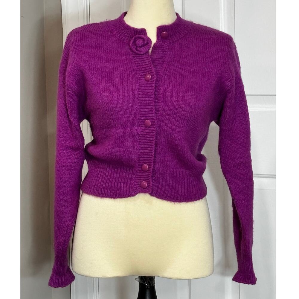 Vintage United Colors of Benneton Wool Blend Cropped Cardigan Fairy Whimsy